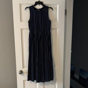 Maison Jules Navy Polka Dot Midi Dress